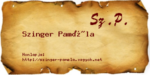Szinger Paméla névjegykártya